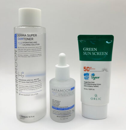 韓国 3点セット（化粧水＆美容液＋ヴィーガン日焼け止め）